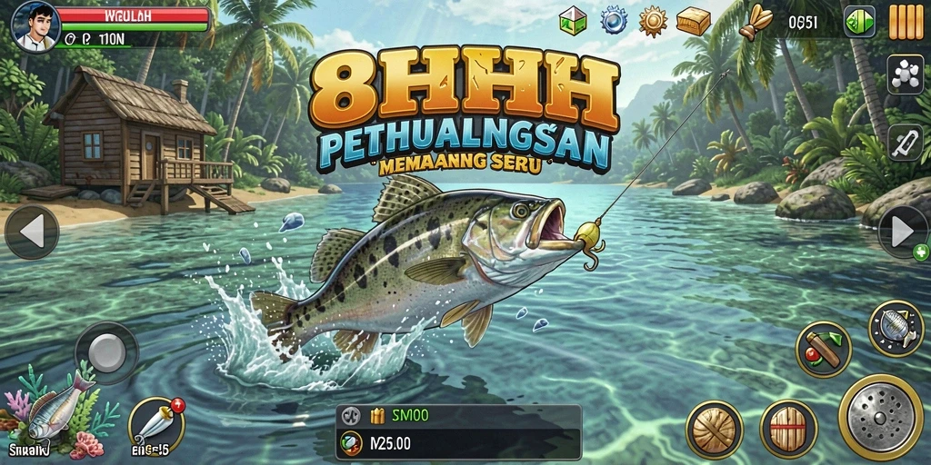 Tangkapan ikan di 8HHH dengan grafis menawan.