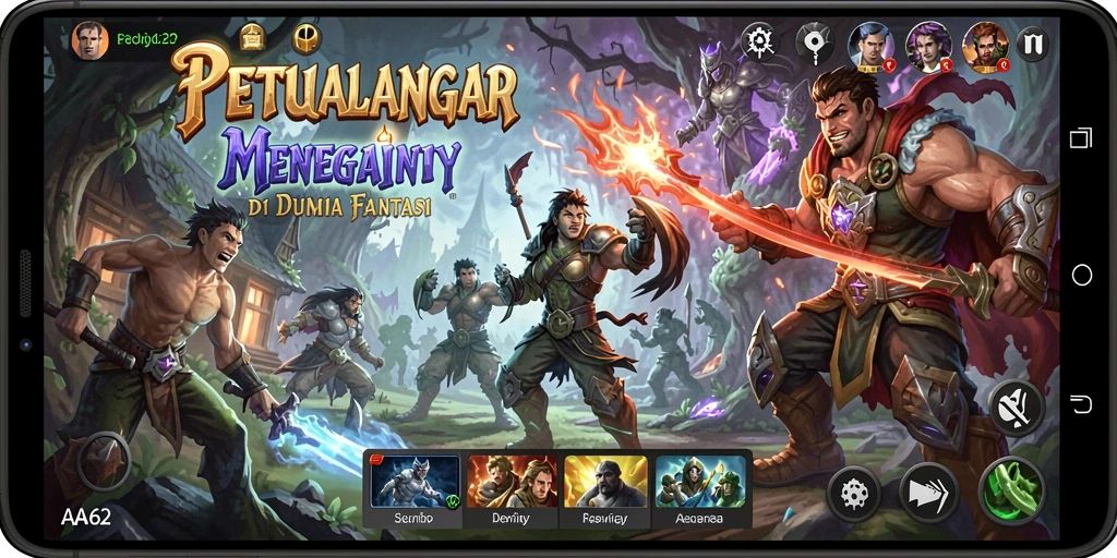 Tampilan gameplay dari AA62 yang penuh petualangan.