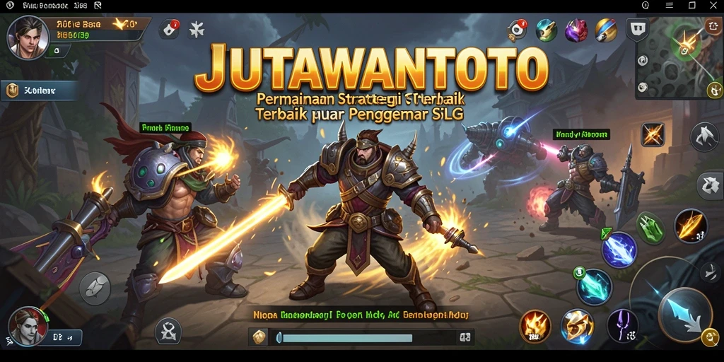 Tangkapan layar menunjukkan aksi pertempuran strategis dalam JUTAWANTOTO.