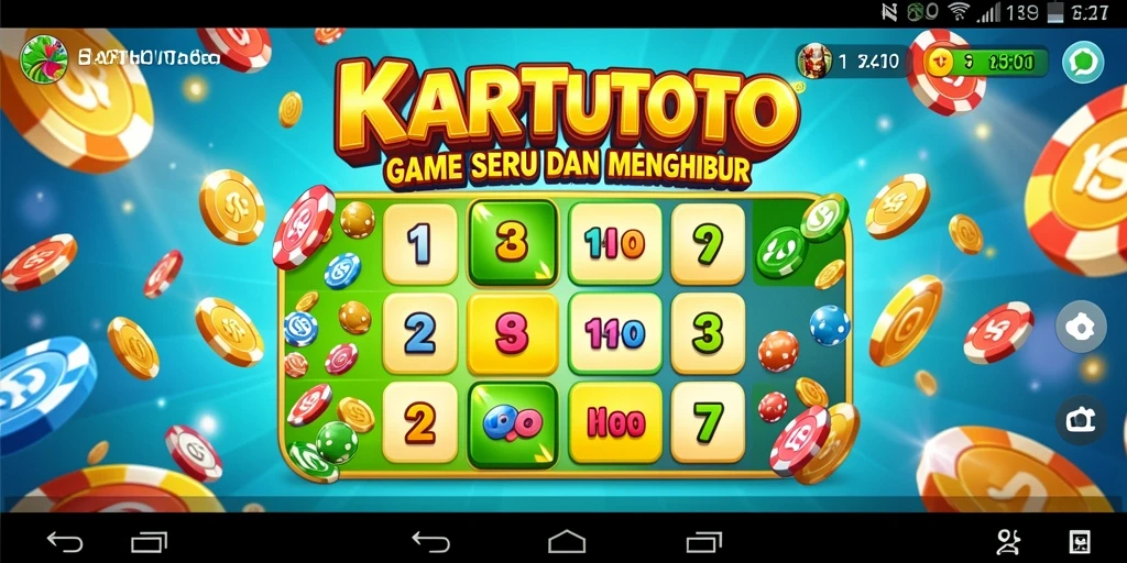 Screenshot KARTUTOTO menunjukkan gameplay seru Bingo dengan antarmuka menarik.
