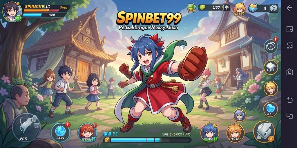 Tampilan gameplay menawan SPINBET99 dengan karakter Anime.