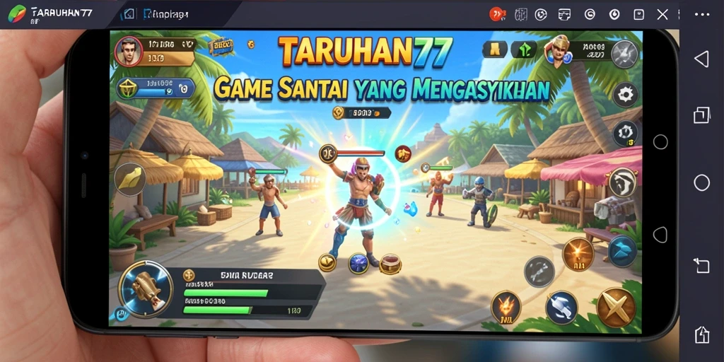 Tampak layar permainan <strong>TARUHAN77</strong> yang penuh warna dan menyenangkan.